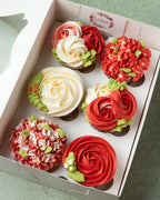 floral cupcakes box - swirl roses & hydrangea A