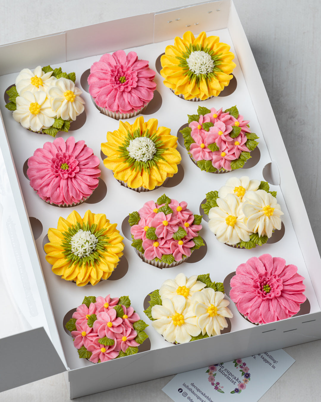 floral cupcakes box - deluxe A