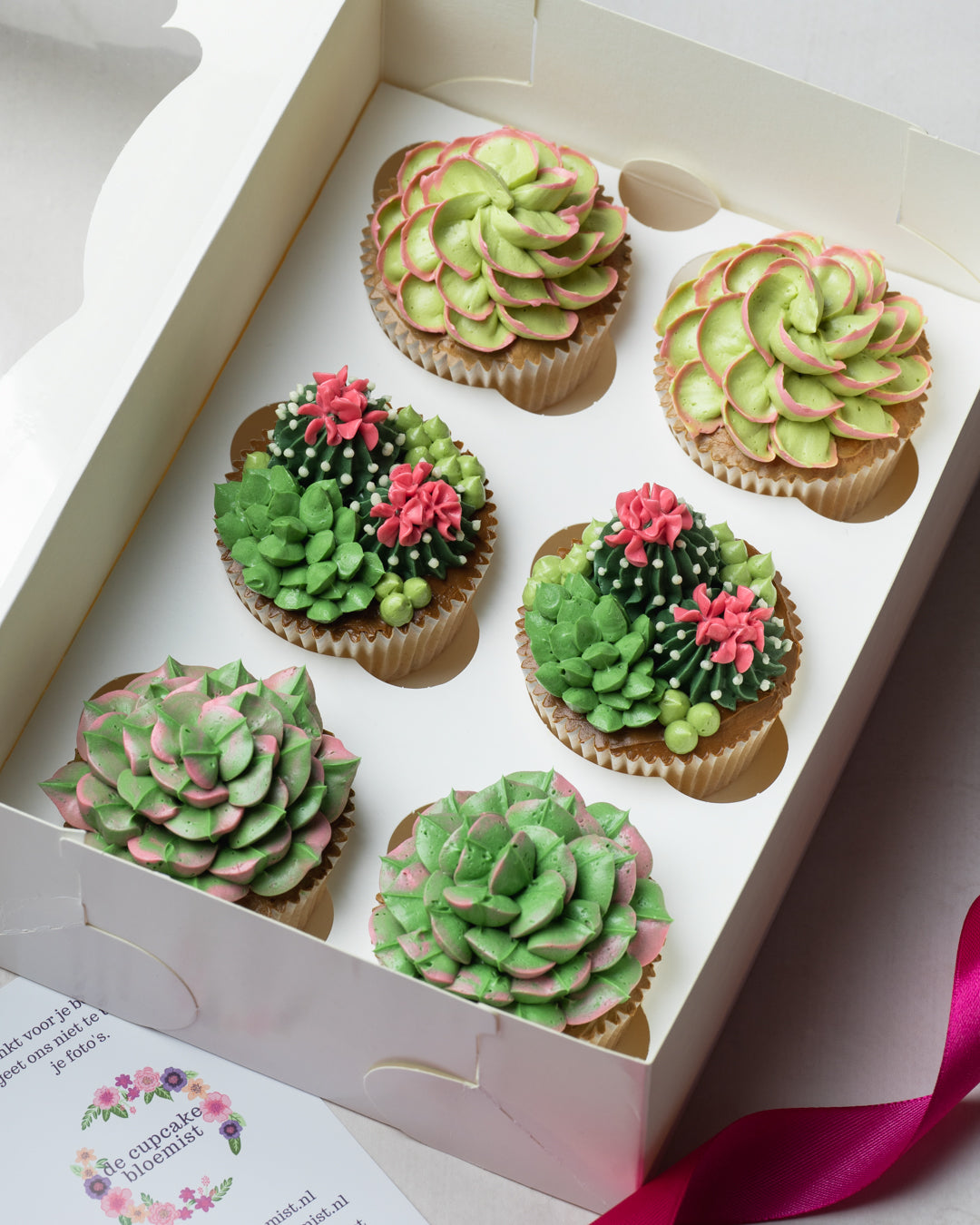 floral cupcakes box - succulents & cacti